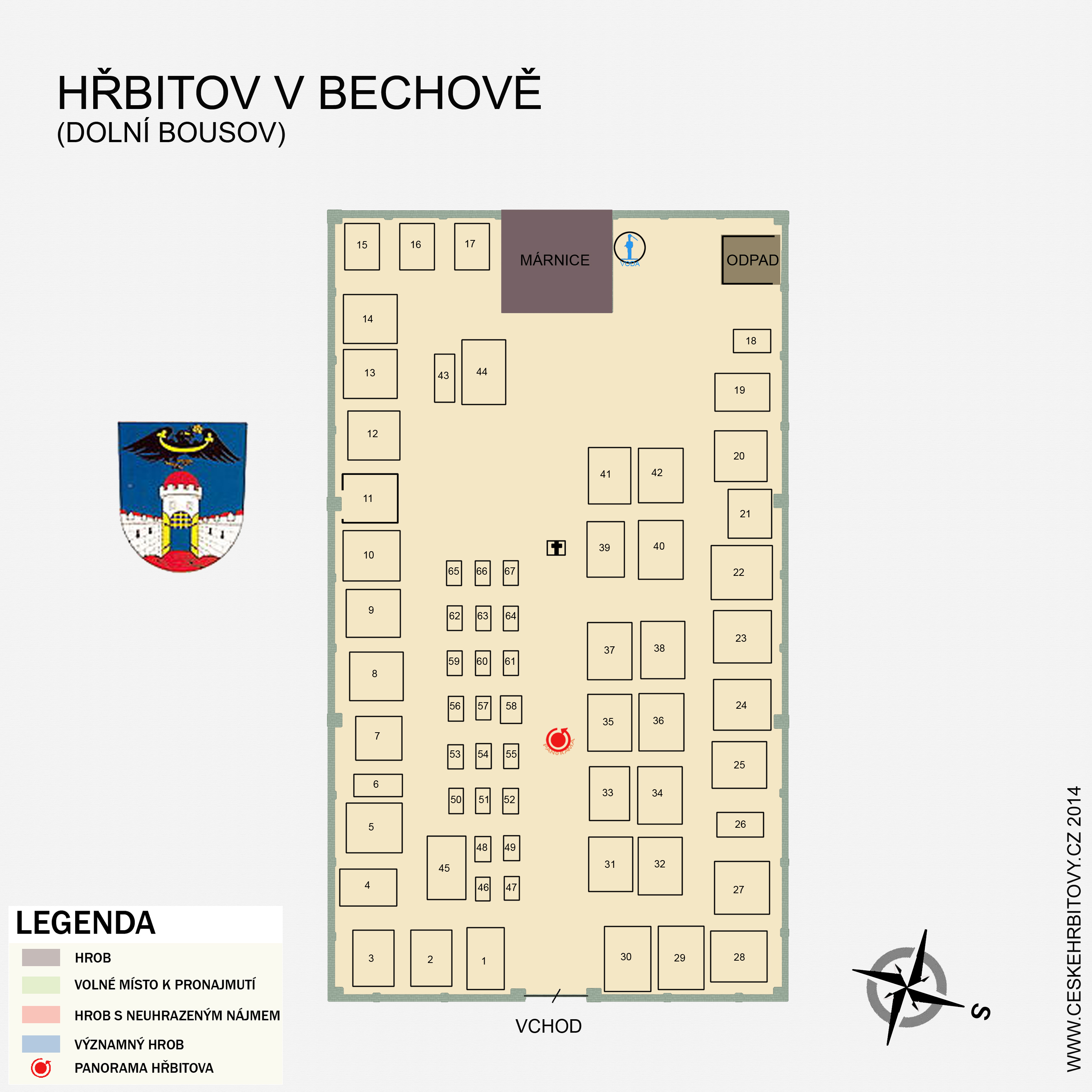 Mapa hĹ™bitova D. Bousov - Bechov