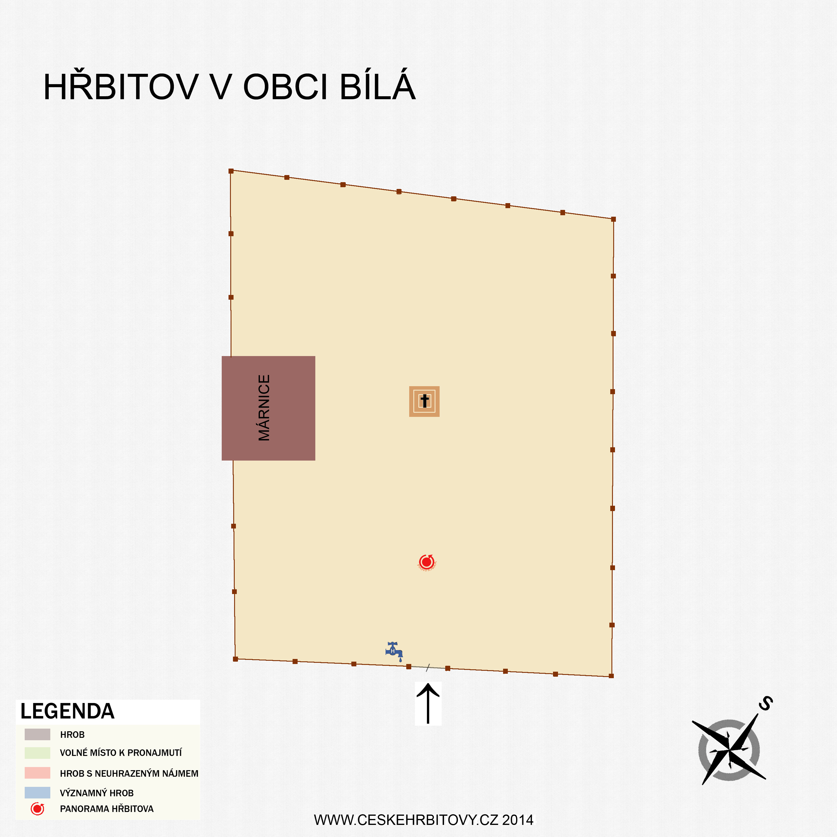 Mapa hĹ™bitova Bílá