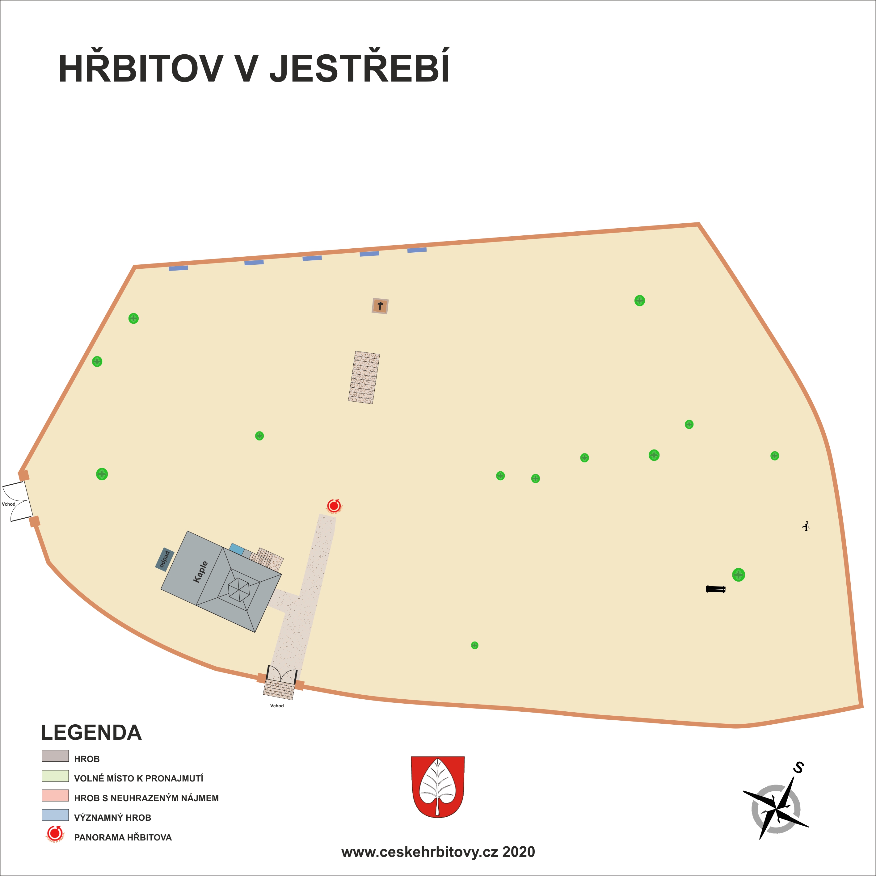 Mapa hĹ™bitova Jestřebí