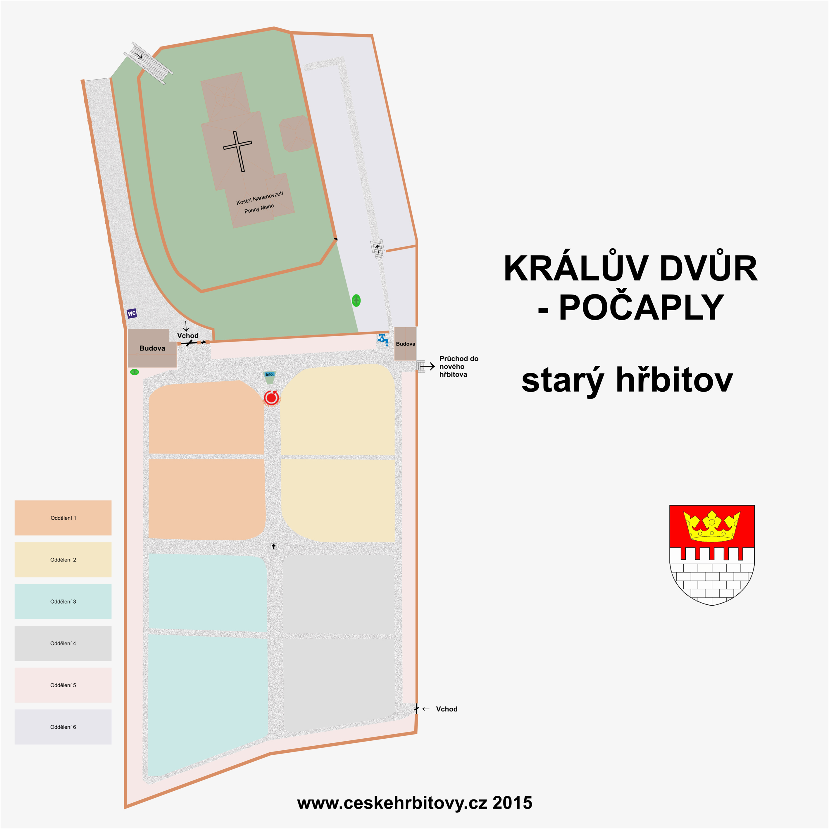 Mapa hĹ™bitova Králův Dvůr - starý