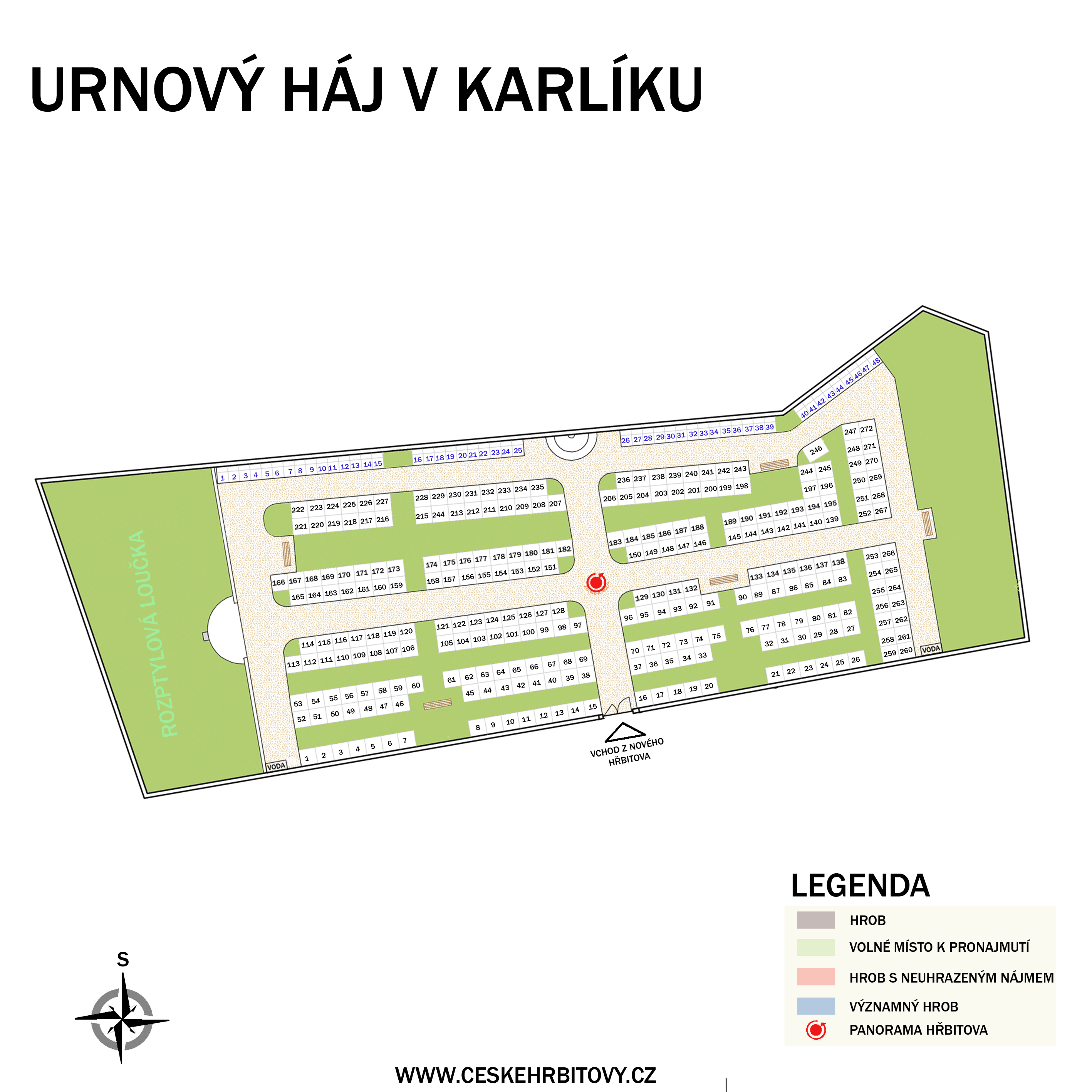 Mapa hĹ™bitova Urnový háj